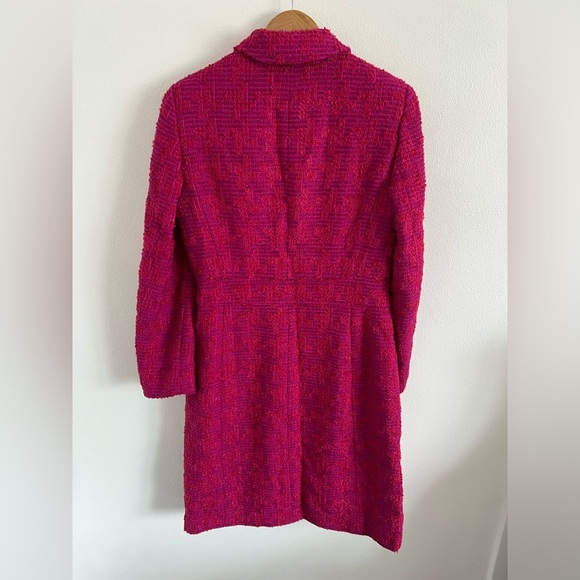 Escada Hot Pink Wool Tweed Coat, size 36 - Picture 7 of 10